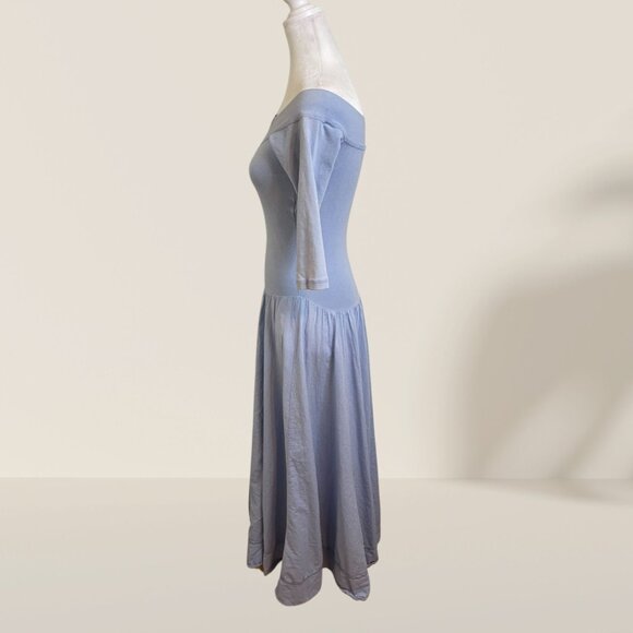 Luna Luz Off-Shoulder Blue Midi Dress - Size S - Picture 4 of 8